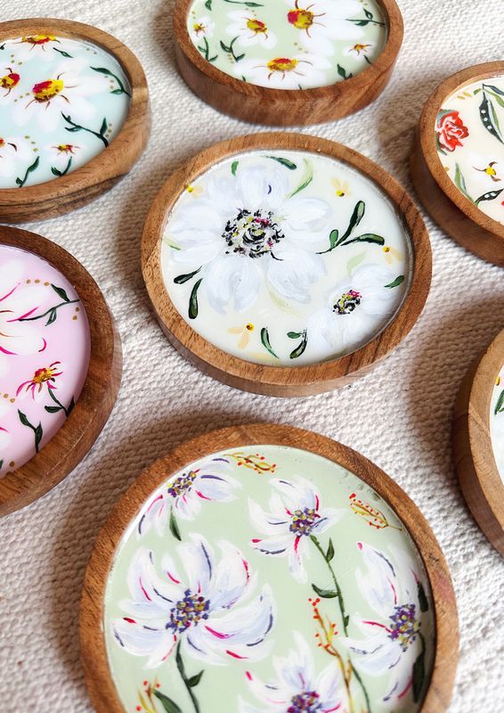 Hand-painted Wooden Coasters