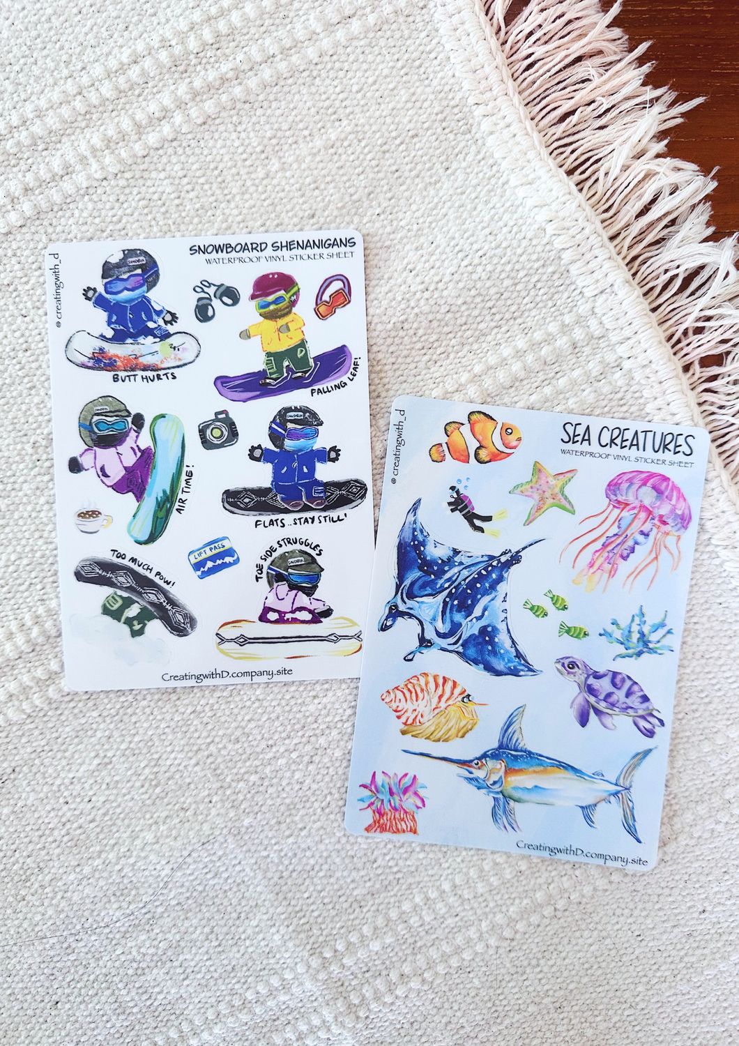 Vinyl Waterproof Sticker Sheets