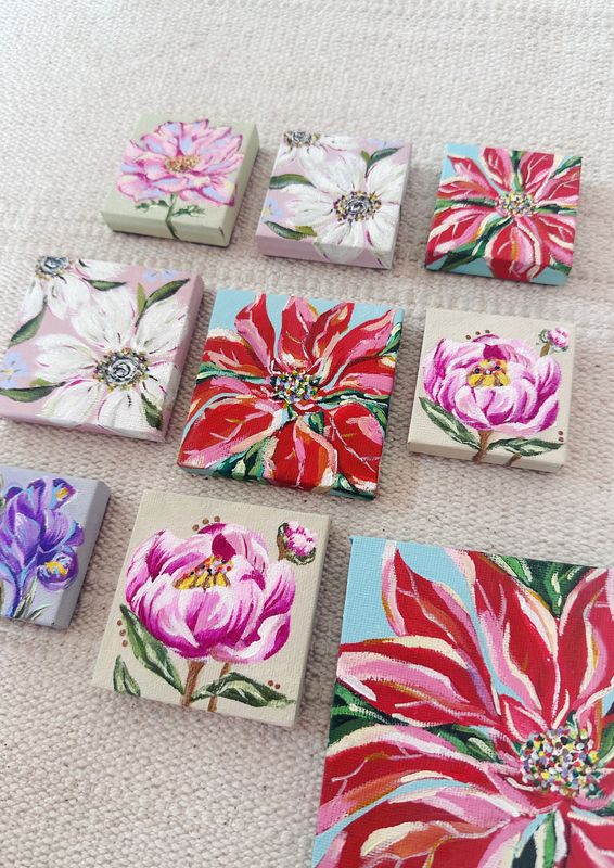 Hand-painted Mini Canvas Magnets