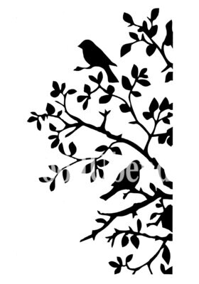 posh stencil - posh birds and bendy branches
