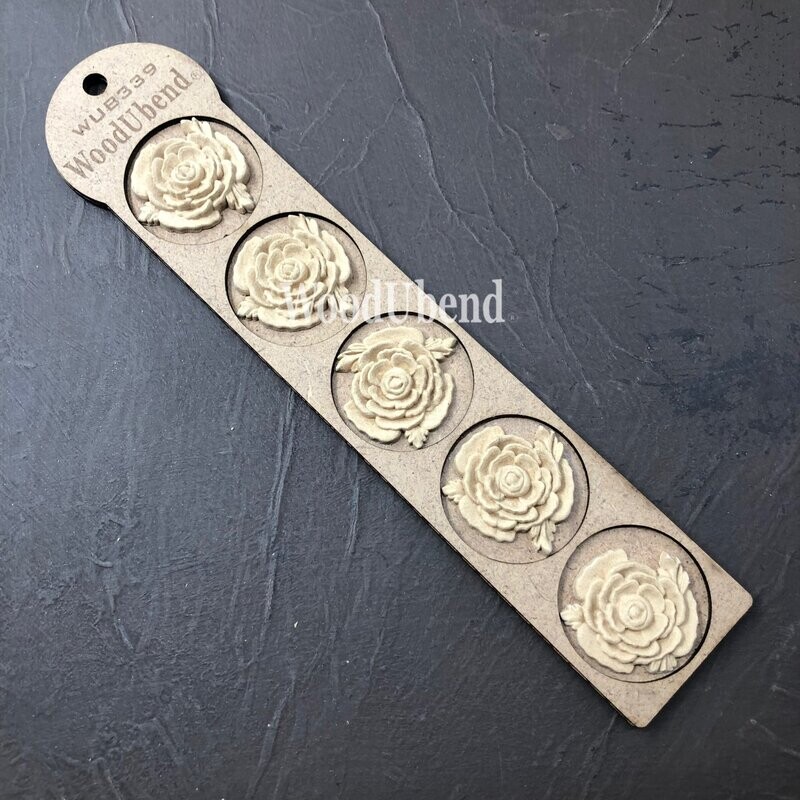 woodubend -pack of 5 small leafed rose -0339