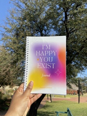 I&#39;M HAPPY YOU EXIST is a journal that affirms and gratifies your existence. The journal includes writing prompts and various descriptions of emotions to help you better articulate and validate your existence. This journal is in partnership with Kamono Health, a platform that promotes well-being.