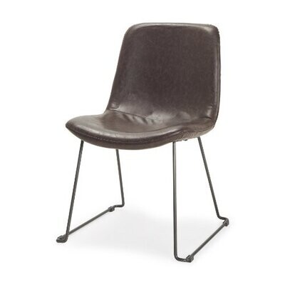 SAWYER DINING CHAIR - DARK BROWN FAUX-LEATHER