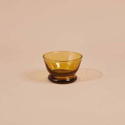 FOOTED CONDIMENT DISH - SMALL AMBER/OLIVE