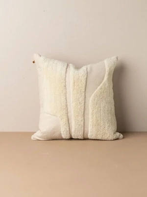 ABSTRACT IVORY CUSHION COVER - SQUARE