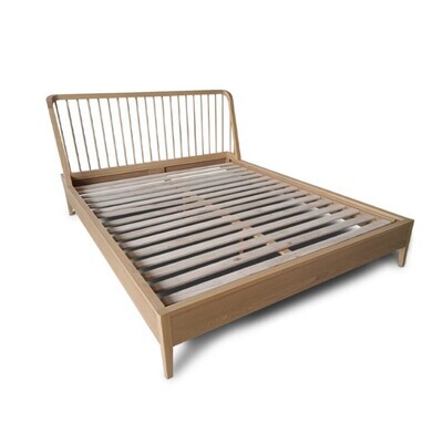 a bed available in king and queen showcasing a spindle style headboard, made of beautiful american ash
