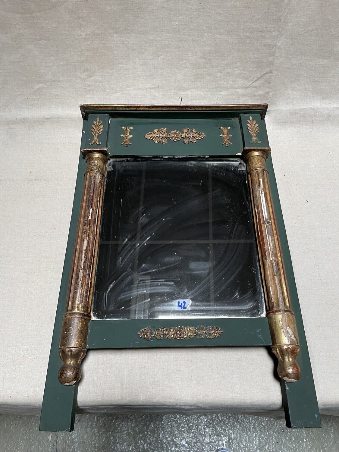 Miroir en bois laqué et doré rectangulaire - 19è siècle - Dimensions 58 cm x 39 cm