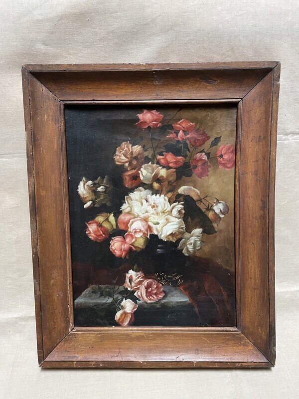 Magnifique nature morte aux fleurs. Ecole française XXe. Bouquet de roses. Huile sur toile. Porte une signature en bas à droite P. GARINO - Dimensions 50.5 cm x 40.5 cm