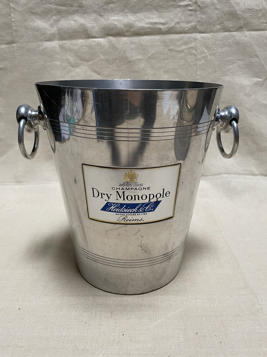Seau à champagne publicitaire en métal - Hauteur 24 cm Diamètre 20 cm