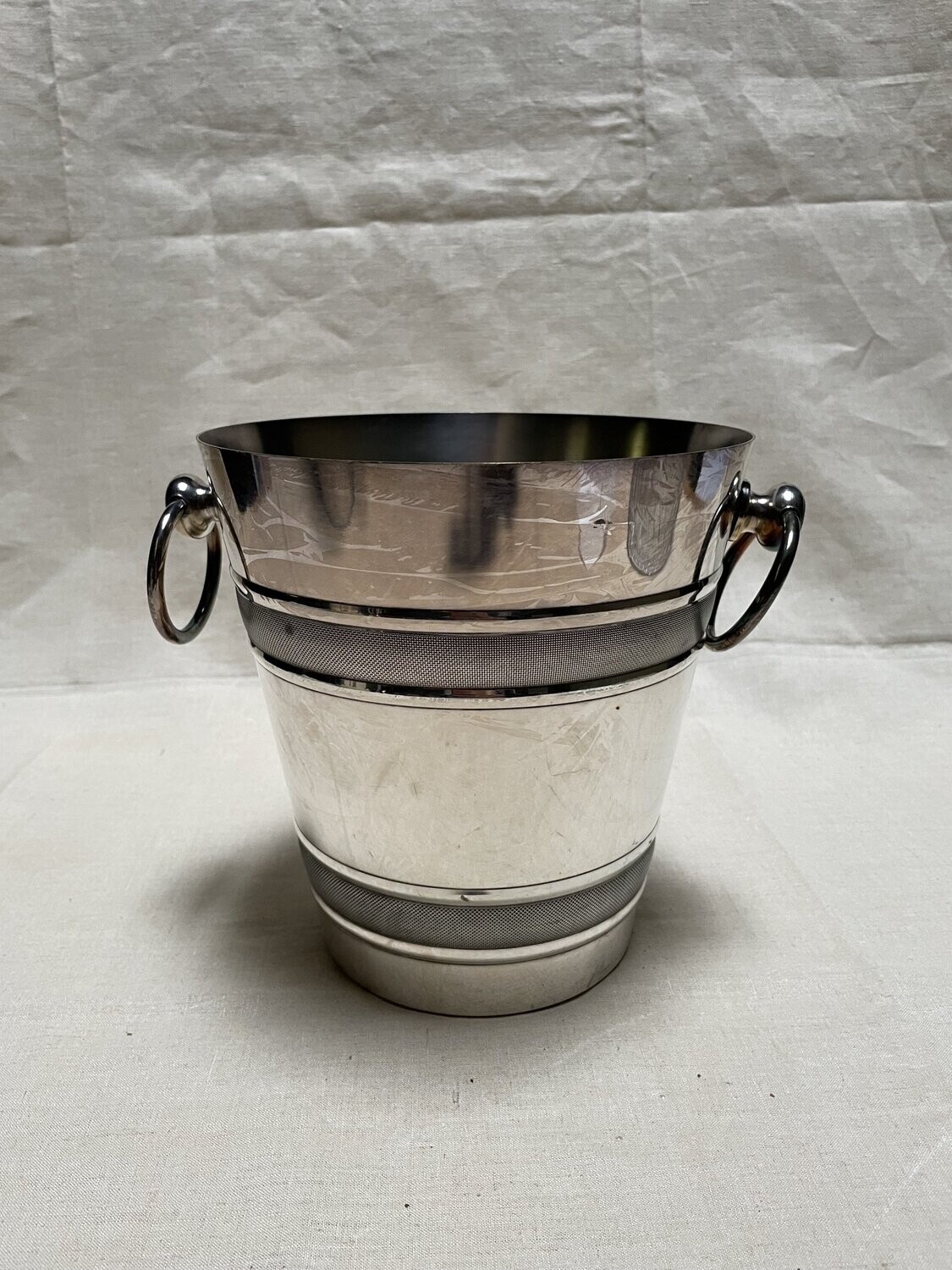 Seau à champagne en métal argenté - Hauteur 20 cm et Diamètre 20 cm