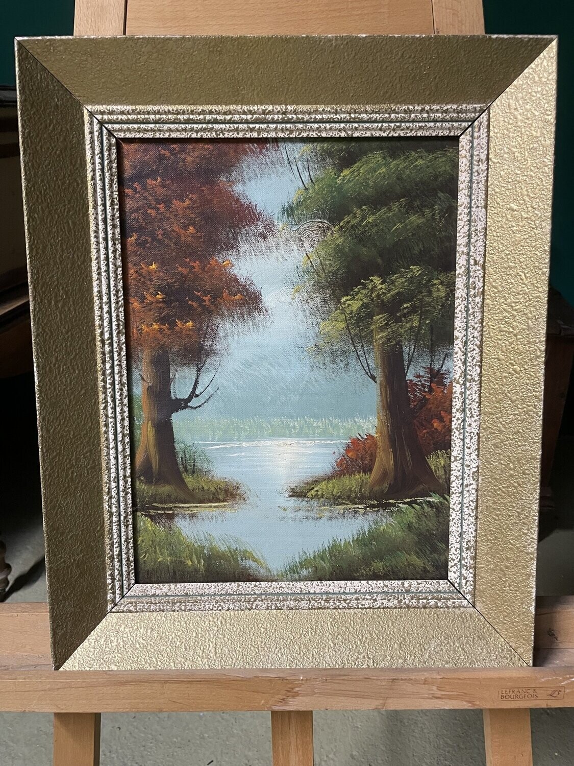 Huiles sur toile au paysage lacustre 40x51