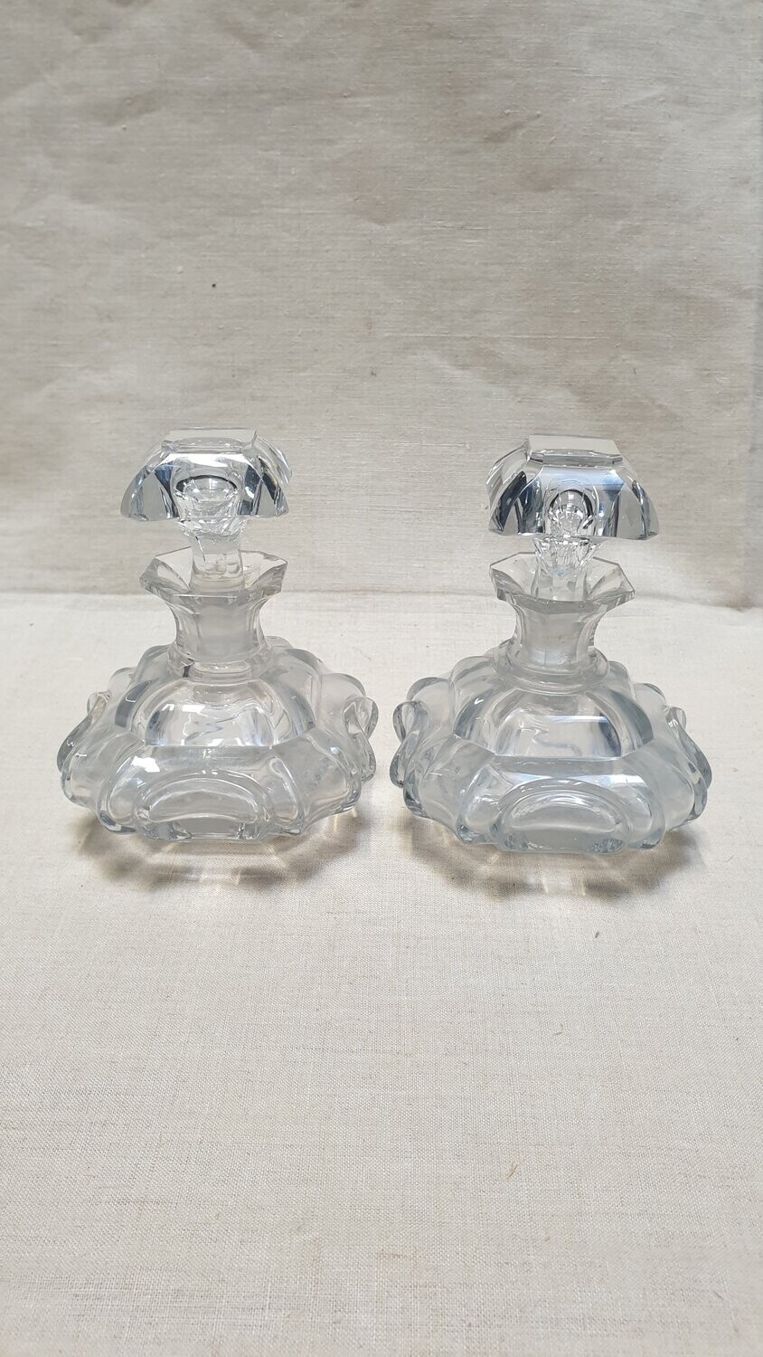 Paire de flacons en cristal - Hauteur 13 cm