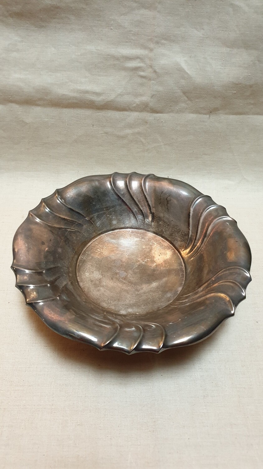 Coupe à fruits, métal argenté - Hauteur 7 cm et Diamètre 25 cm