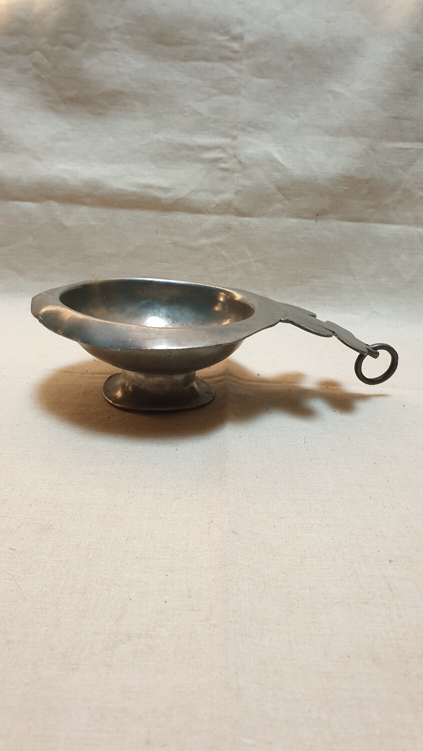 Ancien tastevin en étain - H-6,5 L,25