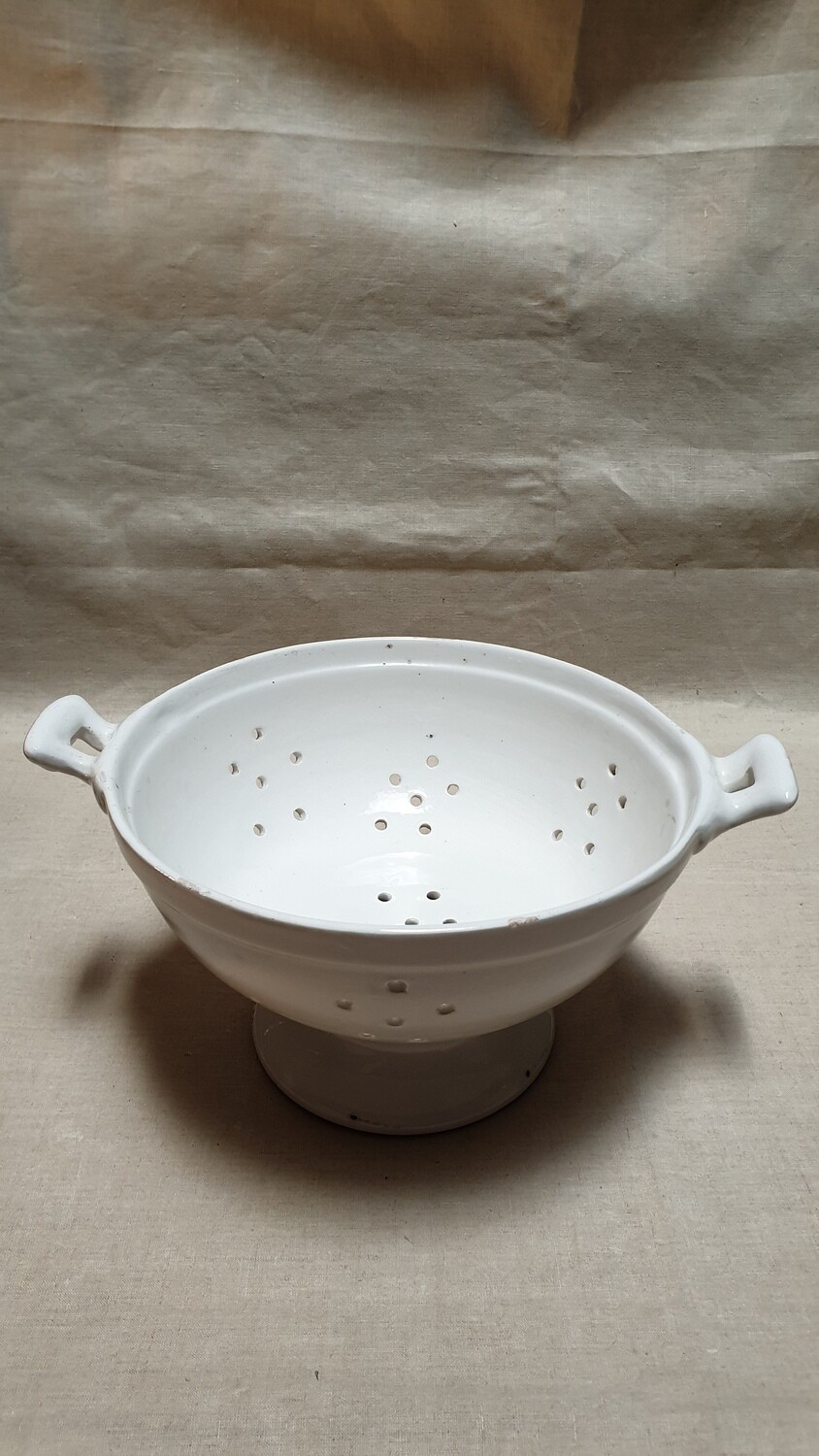 Passoire en ceramique blanc H-15cm D-25cm