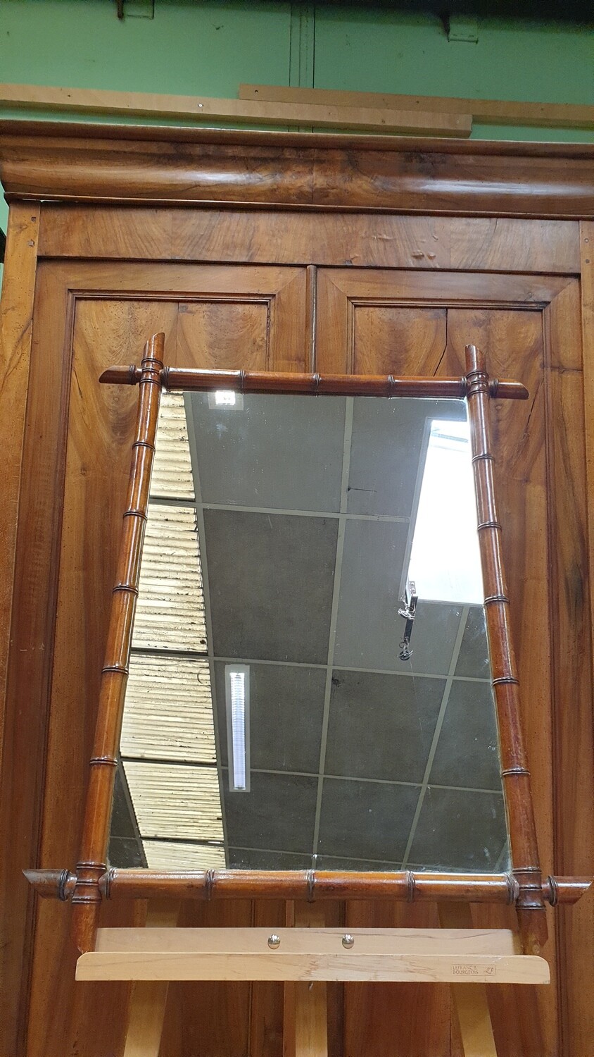 Miroir en bambou env. 1930 - 110 cm x 75 cm