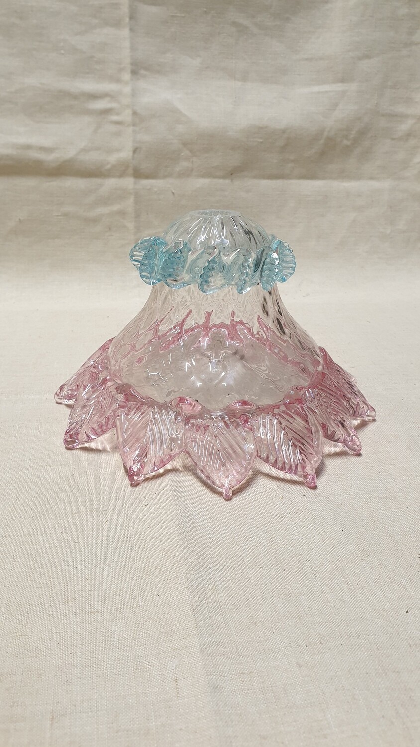 Fleur pour lampe en verre couleur bleu et rose