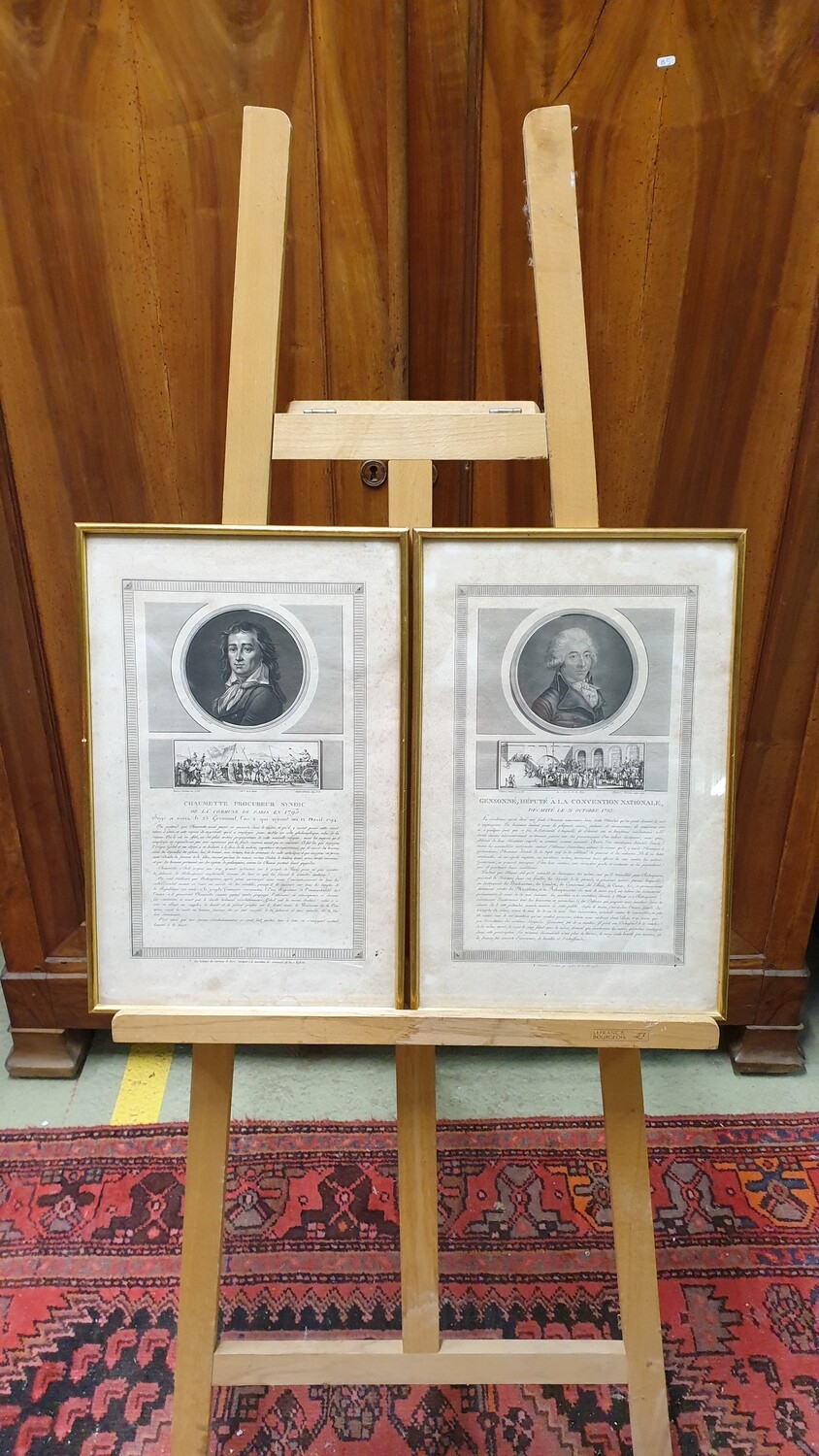 Paire de gravures figurant Gensonné, député de la convention et Chaumette, Procureur syndical Fin du XVIIIème siècle. H-45,5cm L-29,5cm