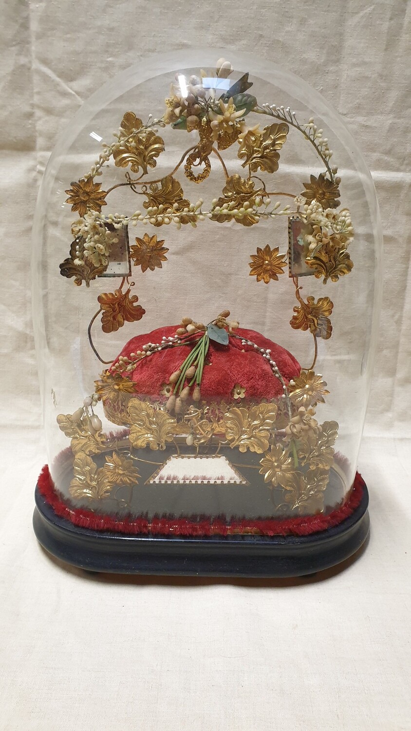 Globe de mariée, fin du XIXème siècle. H-globe - 33,5cm et la base du globe 26,5