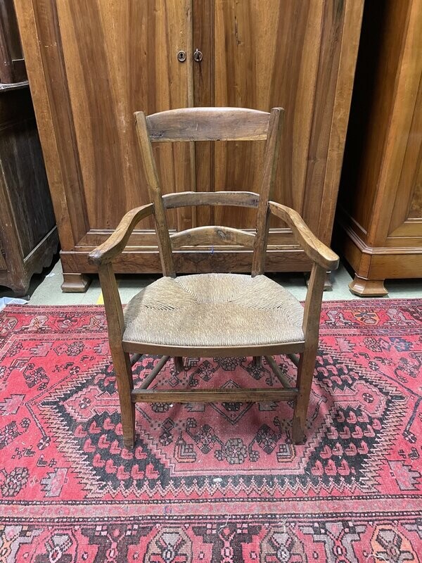 Fauteuil en bois paillé H-87cm