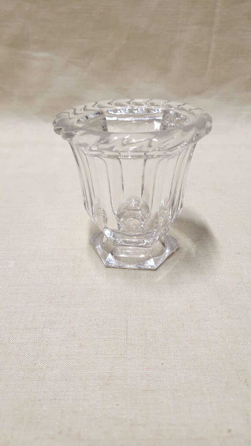 Moutardier en cristal  H-7,5cm D-7,5cm