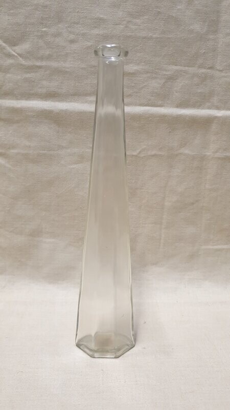 Vase soliflore en verre forme hexagone 20cl H-31,5
