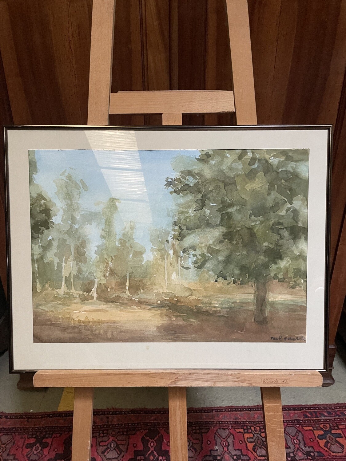 FEUERSTEIN Noël (1904-1998) - "Paysages de Sologne" deux aquarelles - 39 x 55.5 cm.