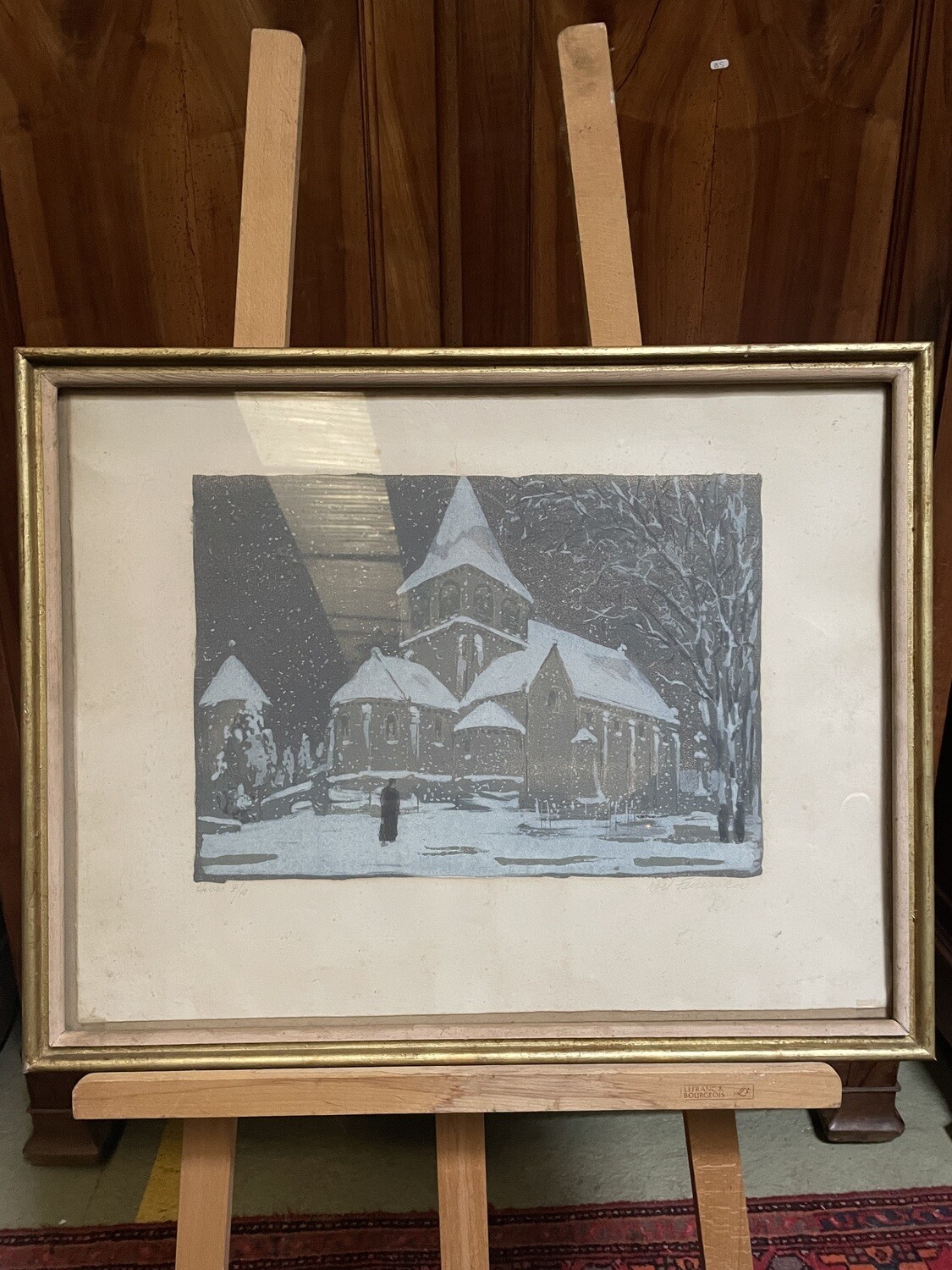 FEUERSTEIN Noël (1904-1998) - "Hiver" Lithographie couleur, titrée, numérotée 2/10 et signée dans la marge 51 x 66 cm