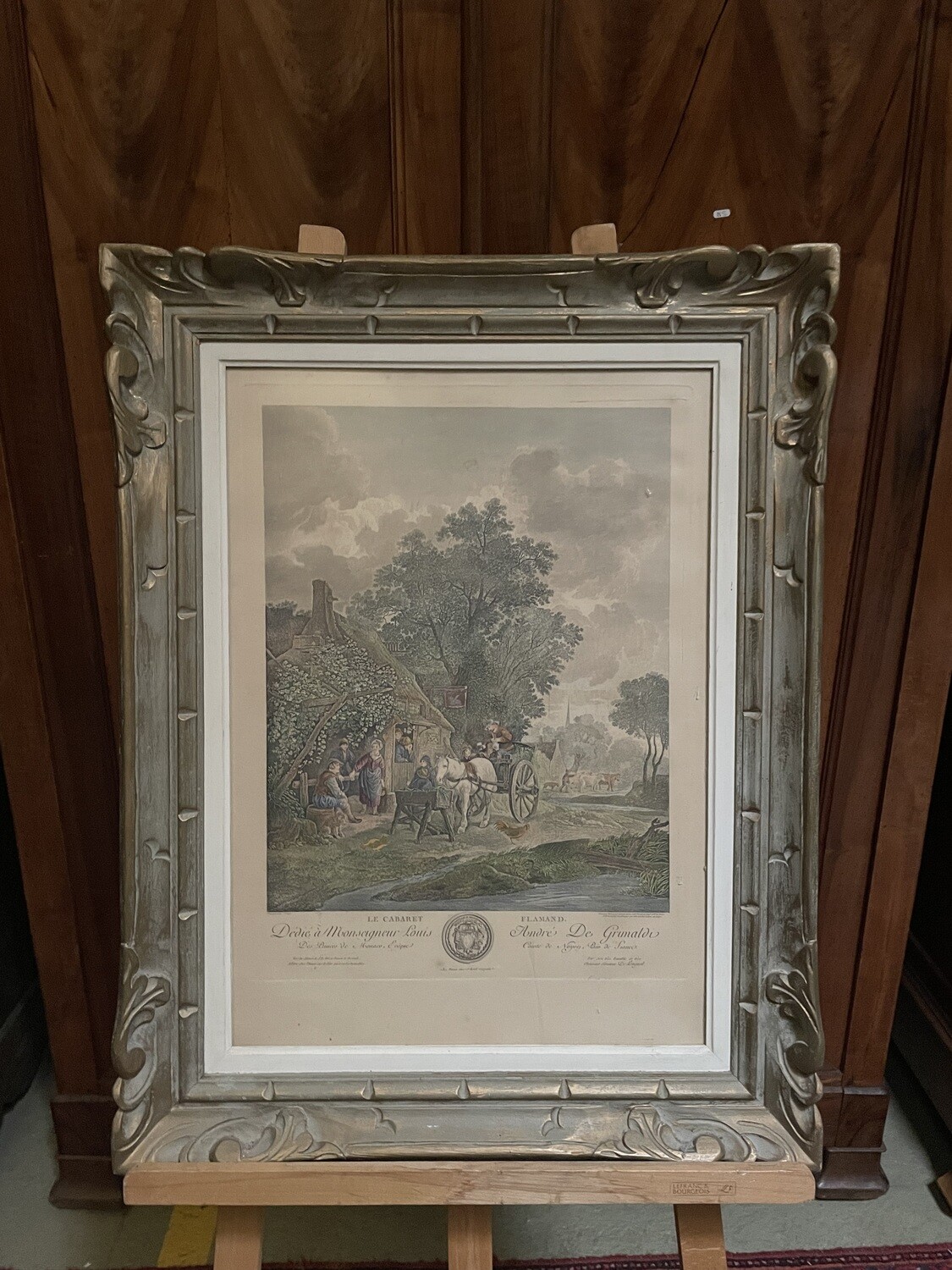 Reproduction de gravure encadrée. Dimensions avec cadre 77 x 60.5 cm