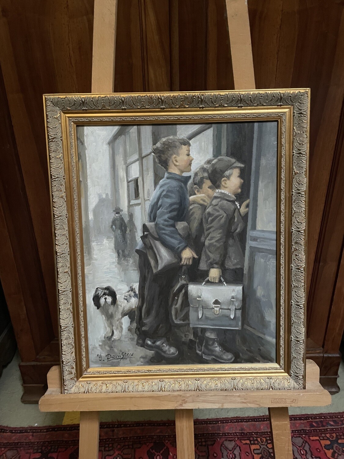 DENISSOV Yuri - "Curiosité enfantine", huile sur toile - 50 x 40 cm