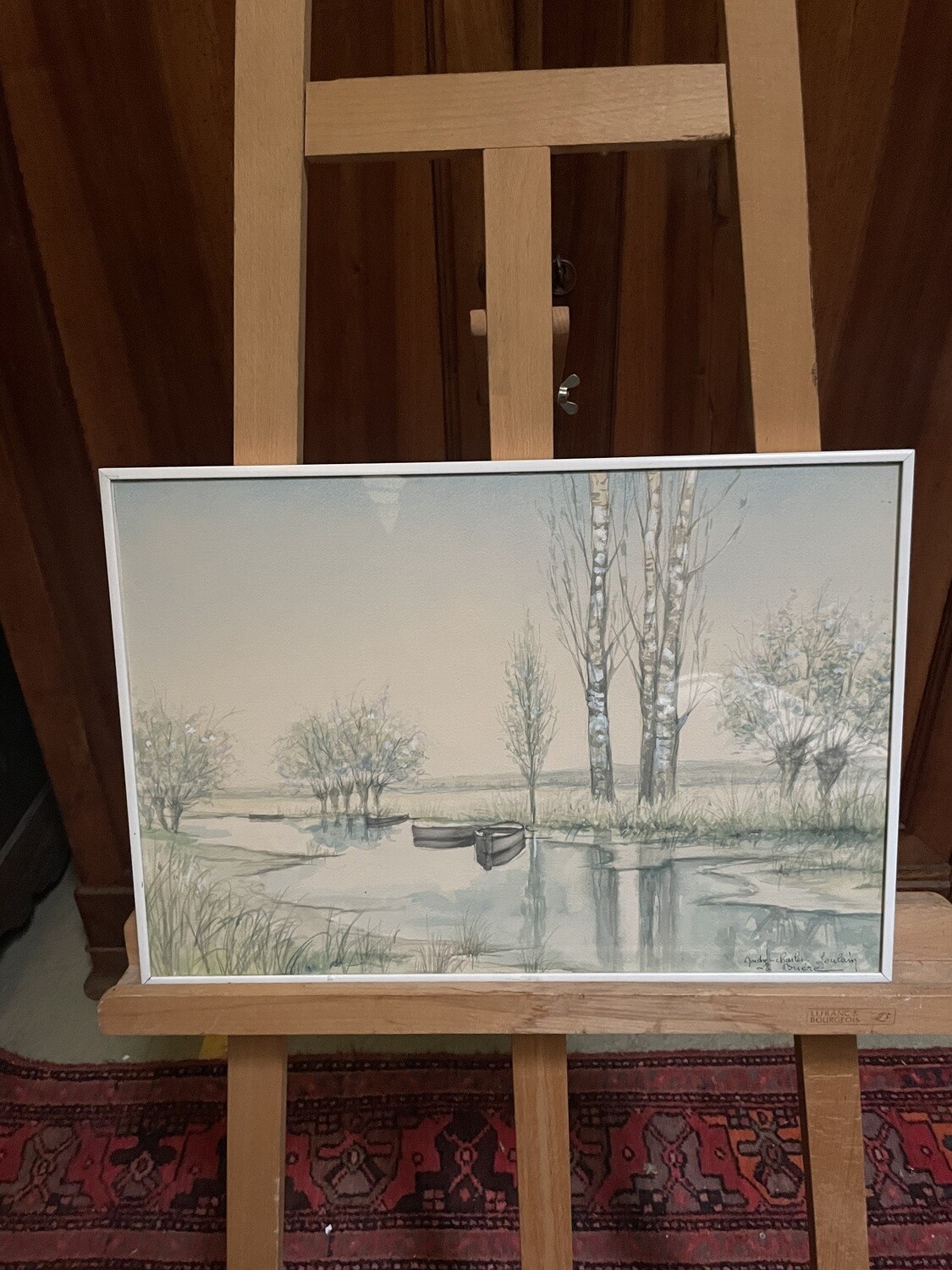 André Charles JOULAIN - La Brière, aquarelle 46.5 x 33 cm