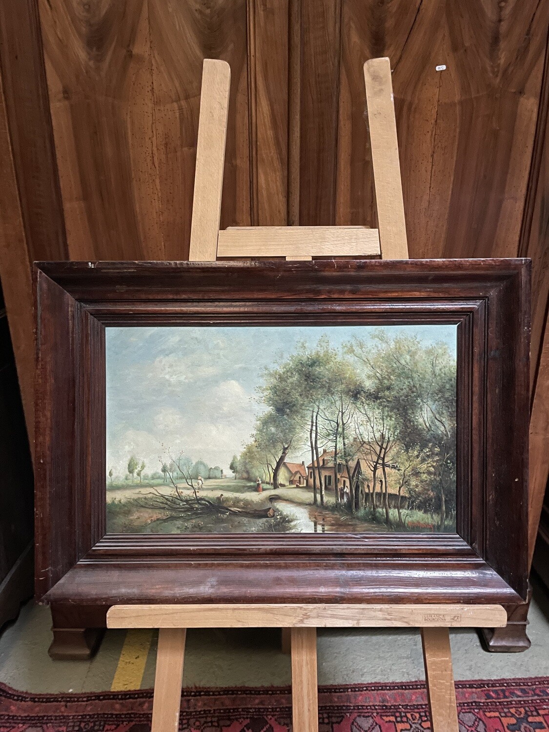 R.ANTOINE : paysage animé - 33 x 55cm