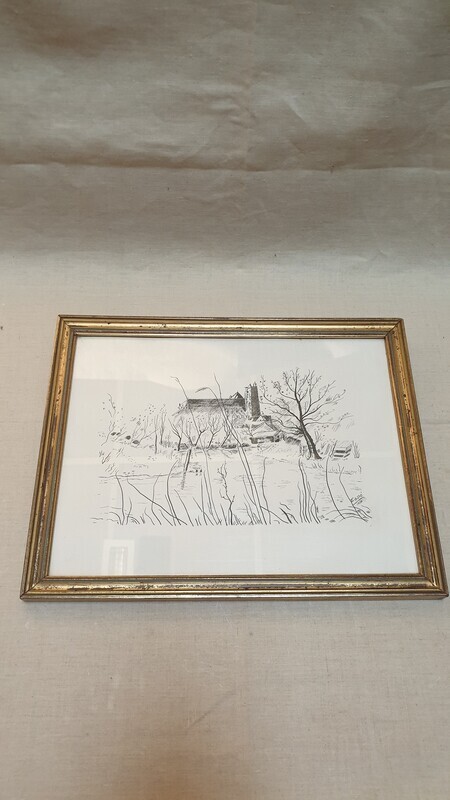 Cathédrale de Bourges, vue des marais  - Esdé  - 27,5 cm x 34,6 cm