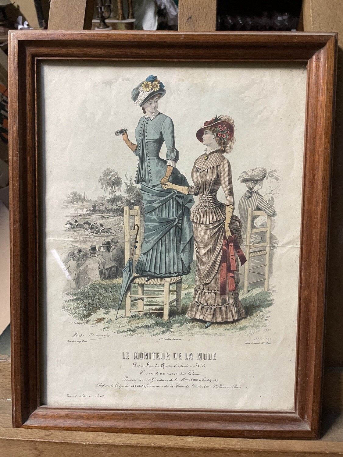 Gravure "Le moniteur de la mode" - Dimension 38 x 30 cm