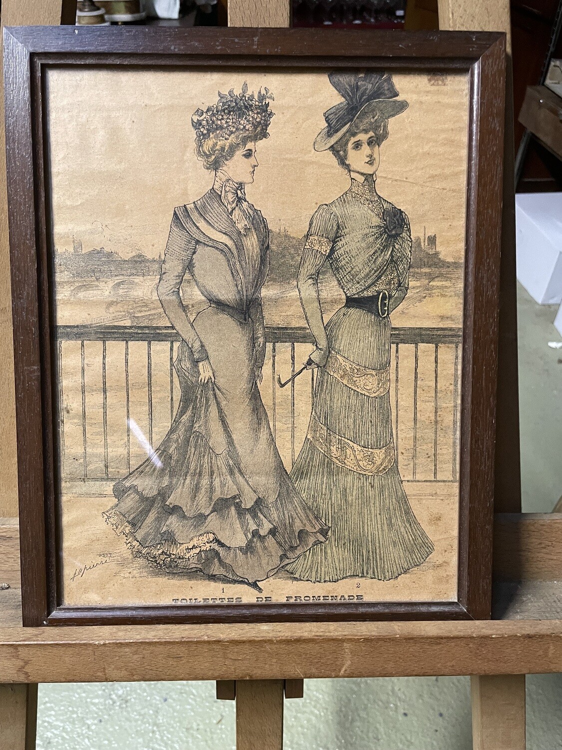 Gravure "Toilette de promenade" 36 cm x 28 cm