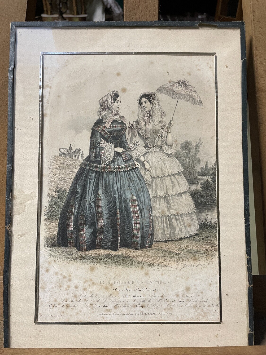 Gravure "Le moniteur de la mode" - Dimension 24 cm x 33 cm