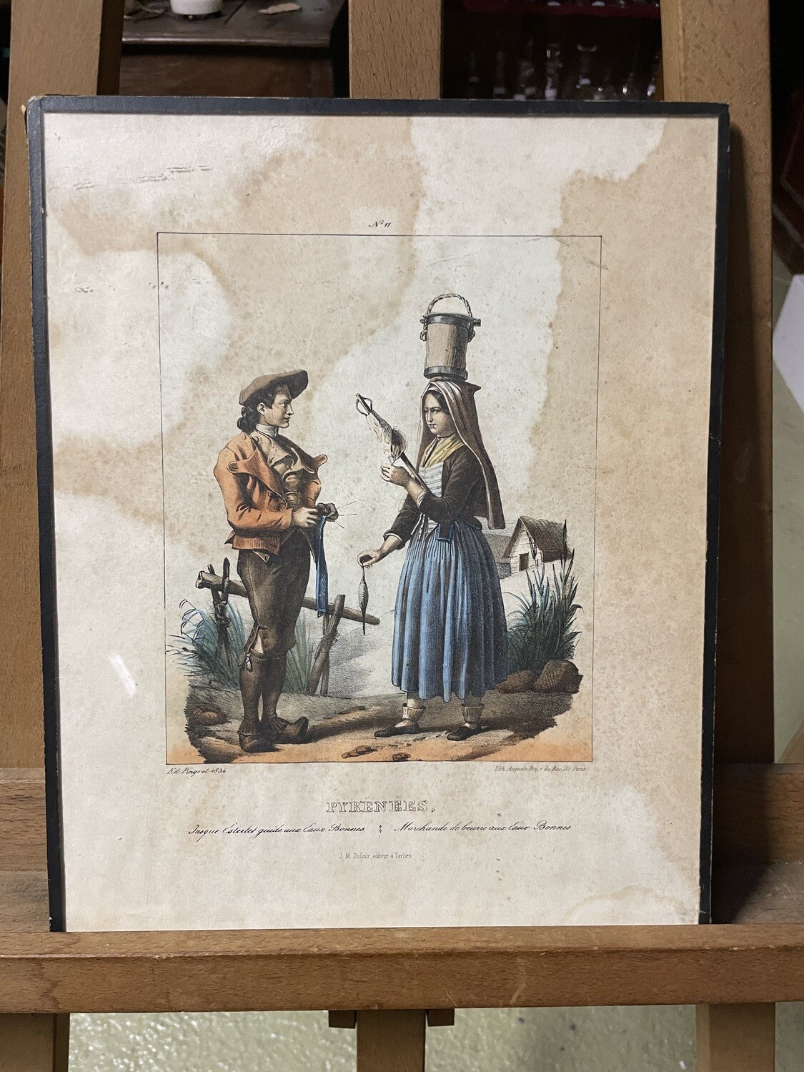 Lithographie Auguste Bry, r du bac "Marchand de beurre aux …" - 34,5 cm x 27,5 cm