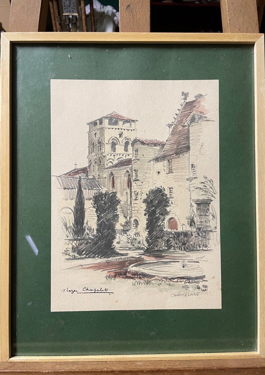 Dessin en couleur "Chancelade" - Dimensions 29,5 cm x 37 cm