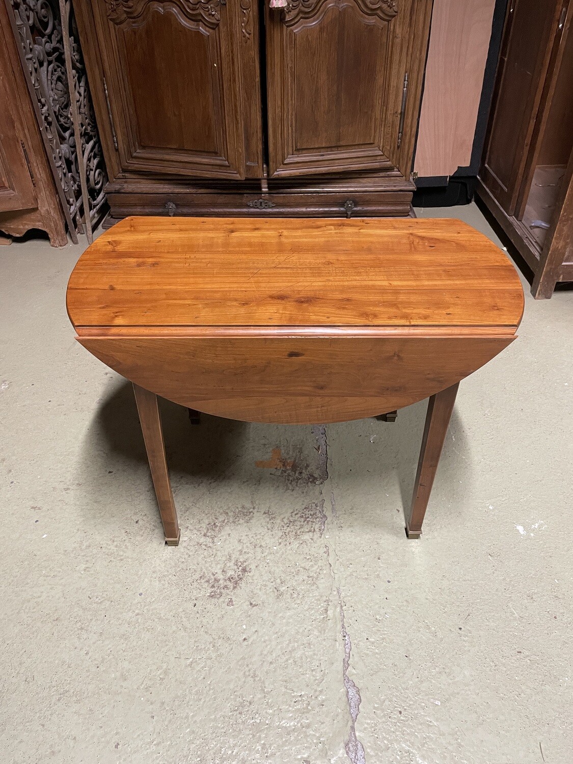 Petite table à abattant de style Directoire - Hauteur 71 cm Diamètre 100 cm