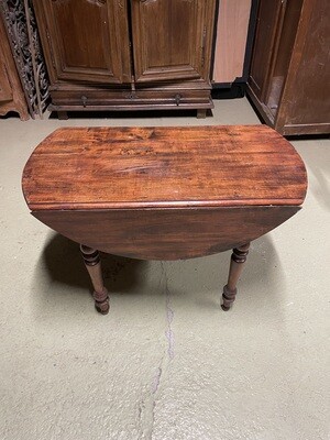 Table à abattants en bois foncé rougeâtre - Hauteur 72 cm Diamètre 109 cm