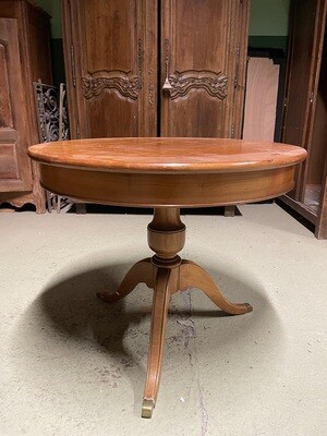 Table ronde tripode en bois clair - H 75 cm D 90 cm