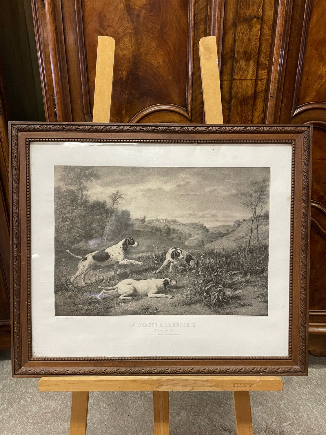 Gravures d'après Desportes "La chasse à la perdrix" - 53 x 63 cm