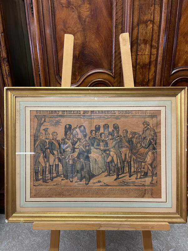 Images d’Épinal de la fabrique Pèlerin sur le thème napoléonien "Dernier moment du maréchal Ducroc - 58,5 x 78,5 cm