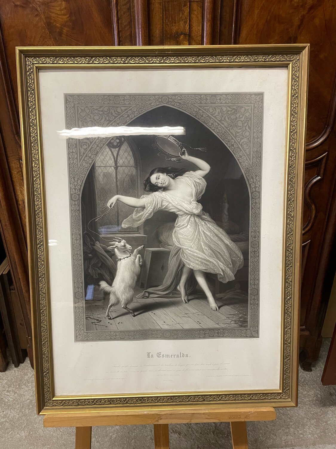 Esméralda "La représentant dansant avec une chèvre - 66,5 x 89 cm