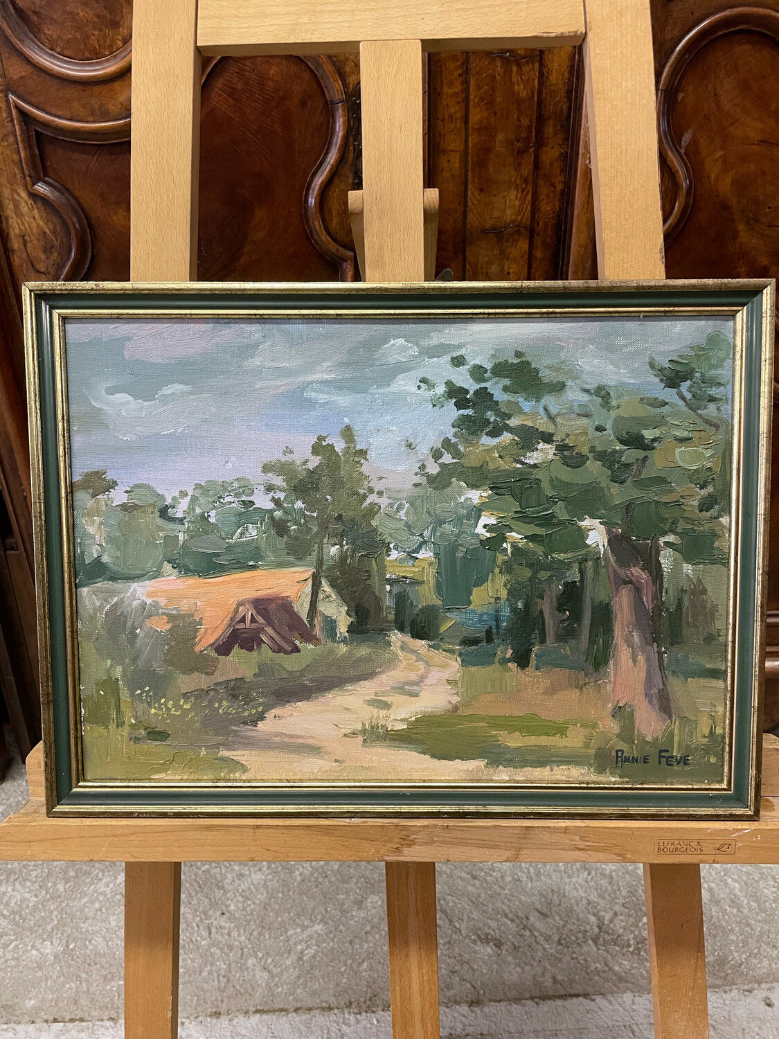 FEVE Annie (1946-2020) - "Sentier", Huile sur toile, signé en bas à droite et titrée au dos 33 x 46 cm