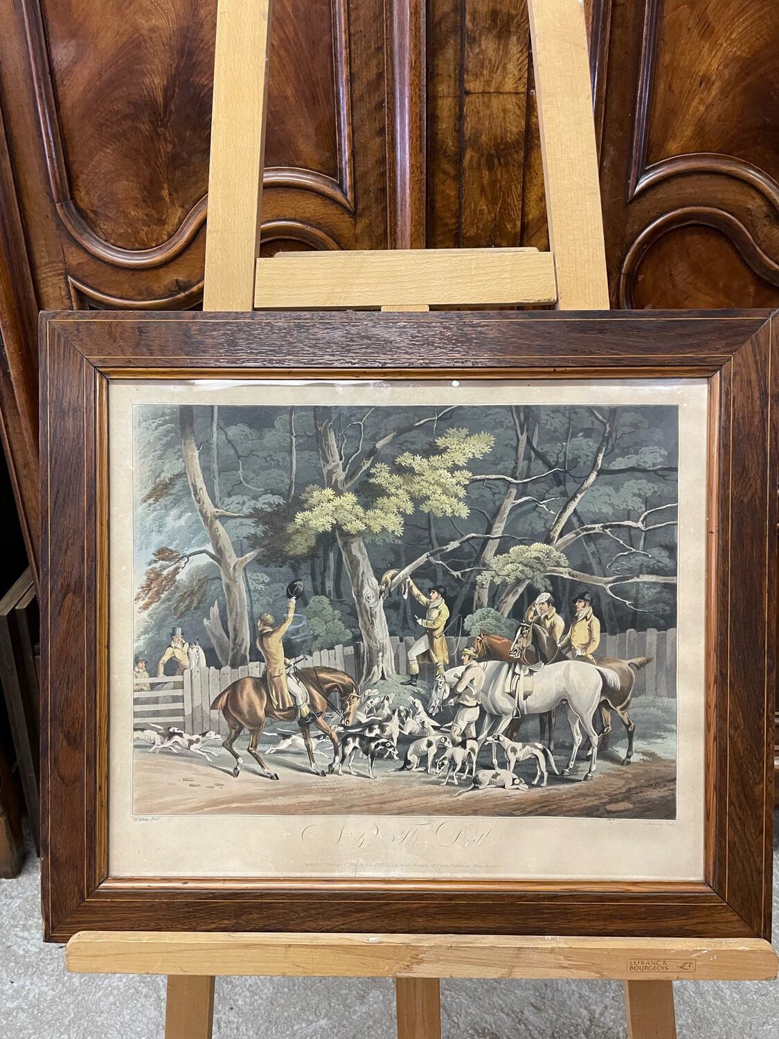 Cadre "N°4 the death" représentant une scène de chasse - 60,5 x 52,5 cm