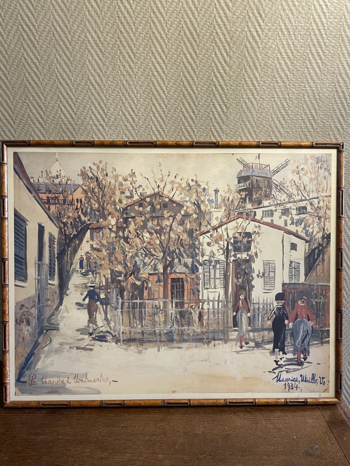 Montmartre - signé Maurice Utrillo 1984 - 66 cm x 52 cm