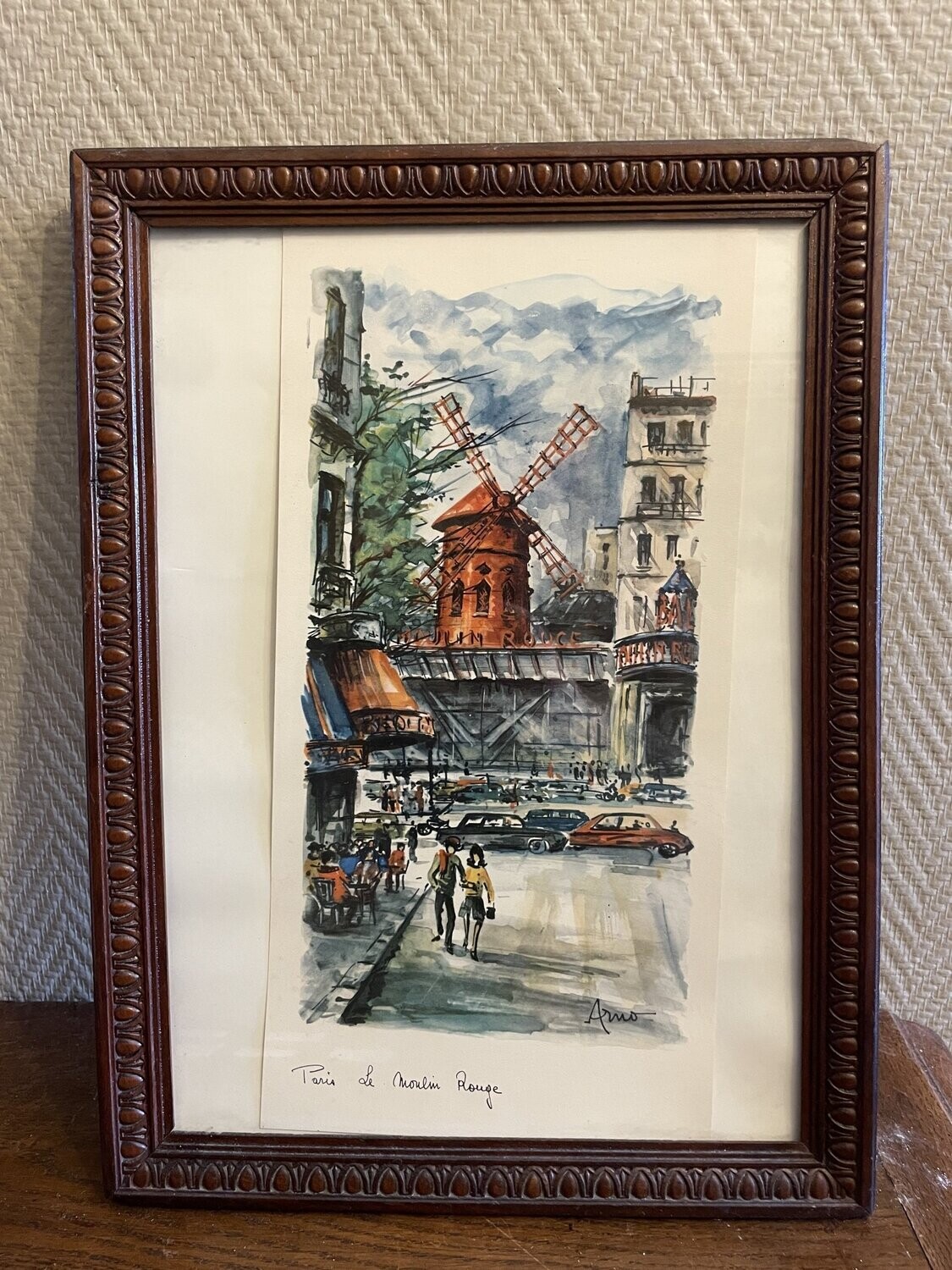 Arno - "Le moulin rouge" - 31 cm x 42 cm