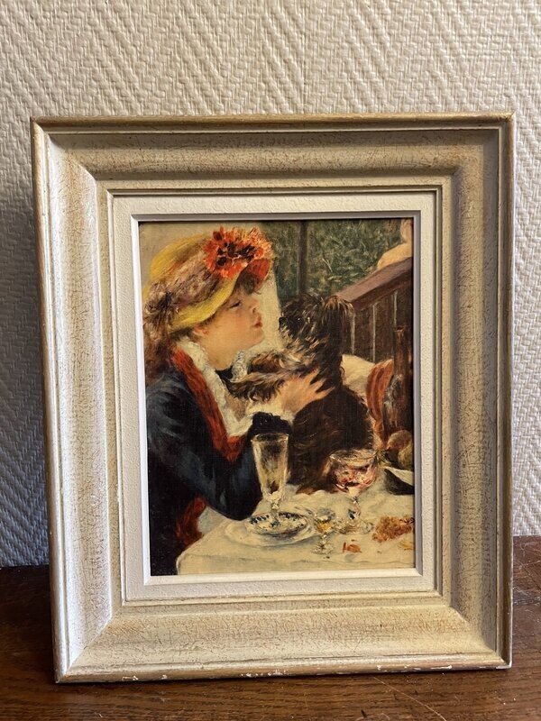 Une jeune fille et son chien - 30 cm x 36,5 cm