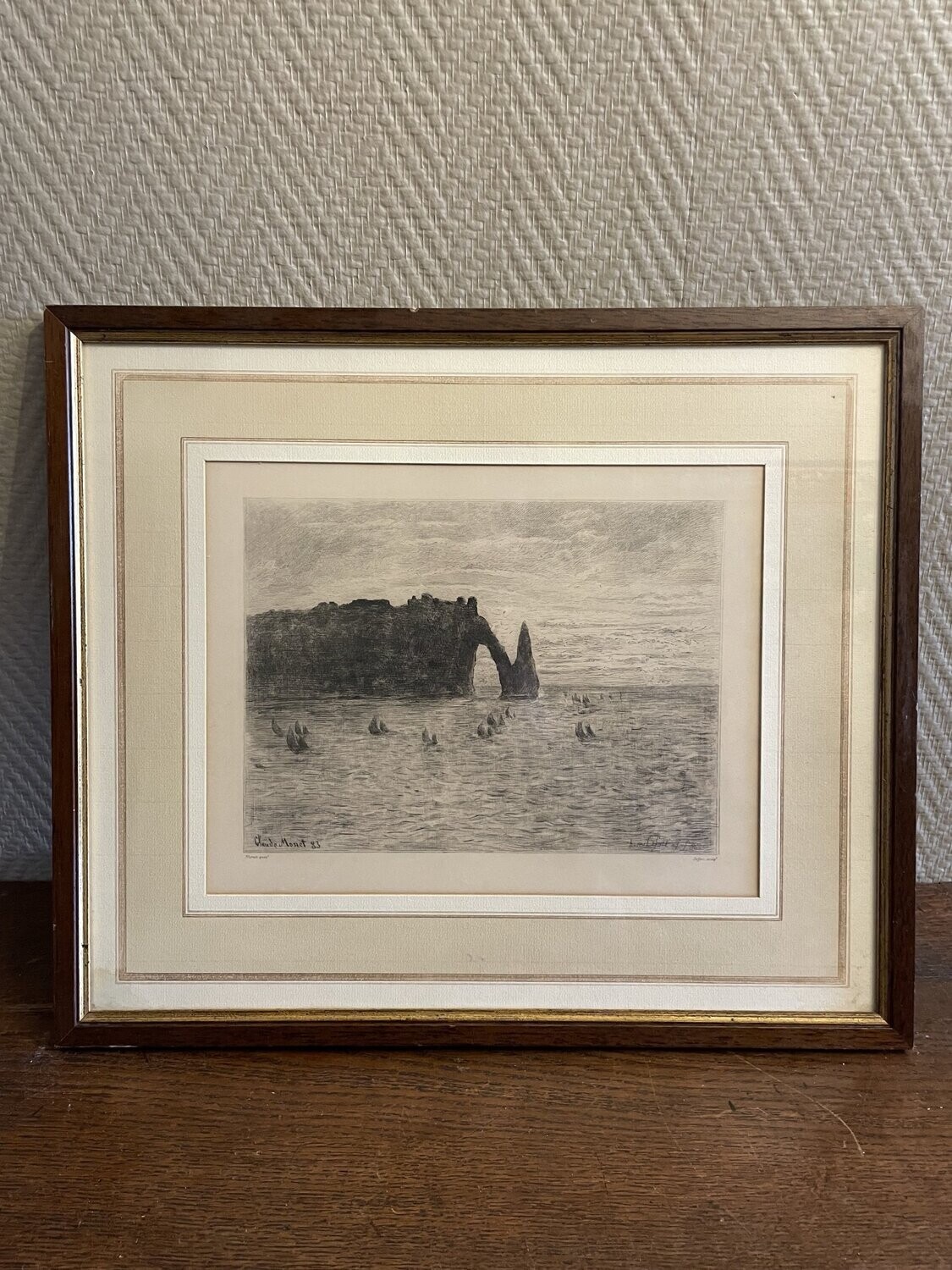 Gravure signé "Claude Monet 83" - 42 cm x 36 cm